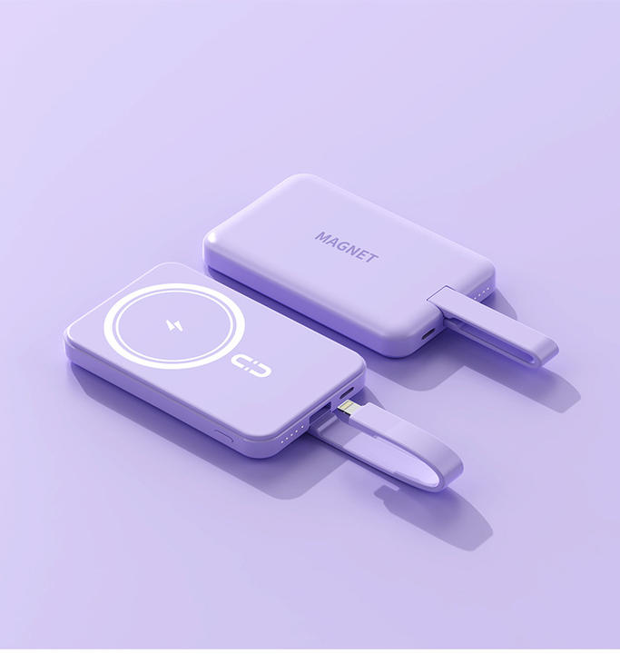 10000mAh Magnetic Wireless Power Bank With Type-c Micro Cables 22.5W Mini Power Bank Fast Charging Mass Market Wholesale Customization