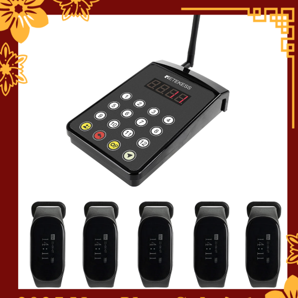 Retekess TD154 Wireless Waiter Call System Kitchen to Waiters Paging System for Restaurants, Bars, Retail