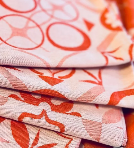 SET OF 5 CEMENT TILE TEA TOWELS - XL - 100% COTTON