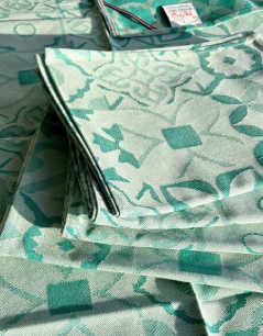 SET OF 5 CEMENT TILE TEA TOWELS - XL - 100% COTTON