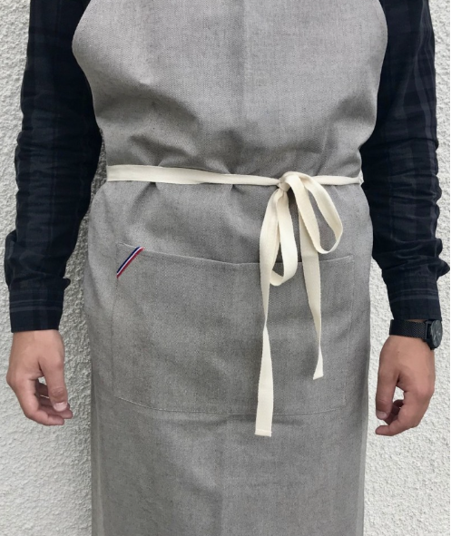 Professional Apron LARGE CHEVRON - 100% cotton - gray - L/XL
