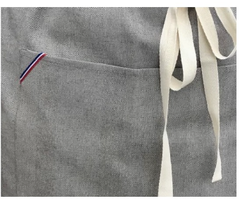 Professional Apron LARGE CHEVRON - 100% cotton - gray - L/XL