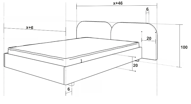 Deseo upholstered bed