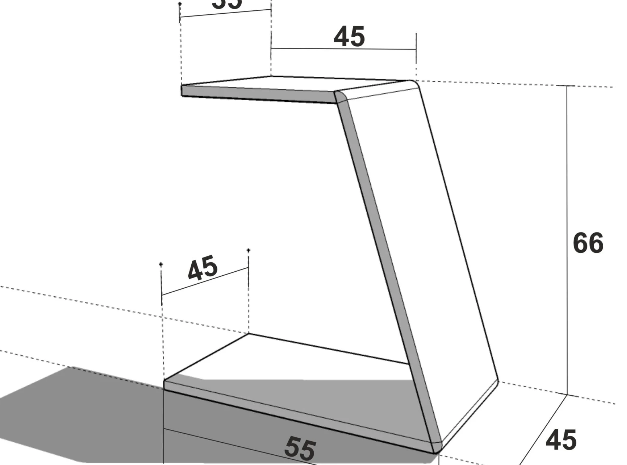 Wooden bedside table Konforme Alto