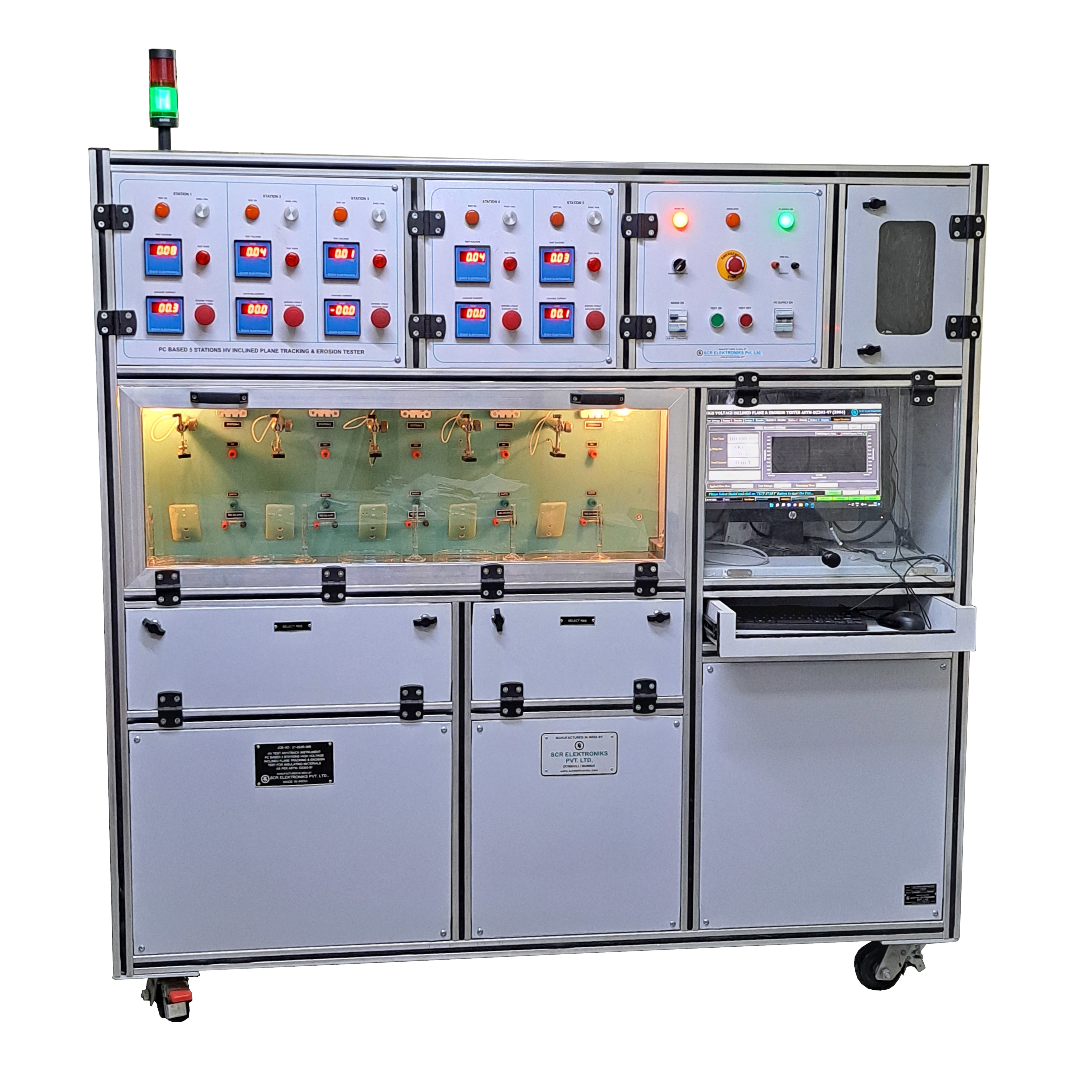 5 Station HV Inclined Plane Tracking and Erosion Test Equipment for Insulating Materials - With PC Datalogging