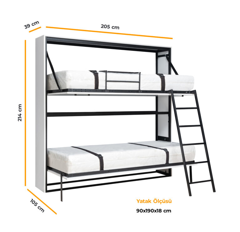 LUCCA Bunk Bed Hidden Wall Bed Cabinet