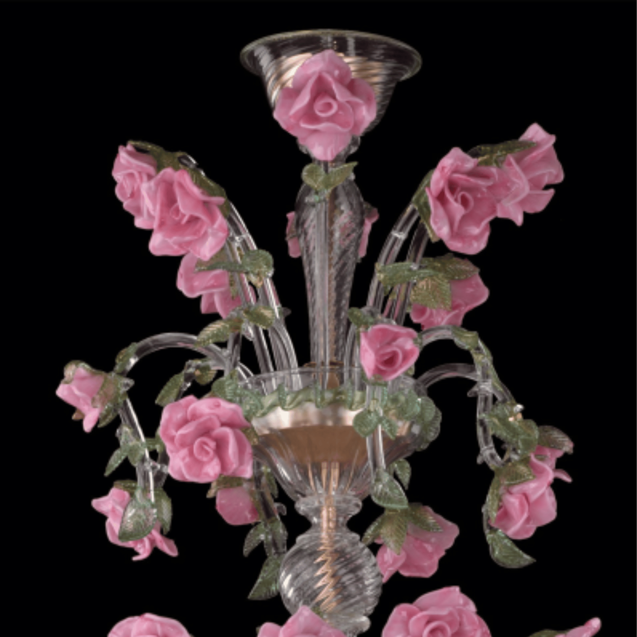 Murano glass chandelier(Rose Rosa)