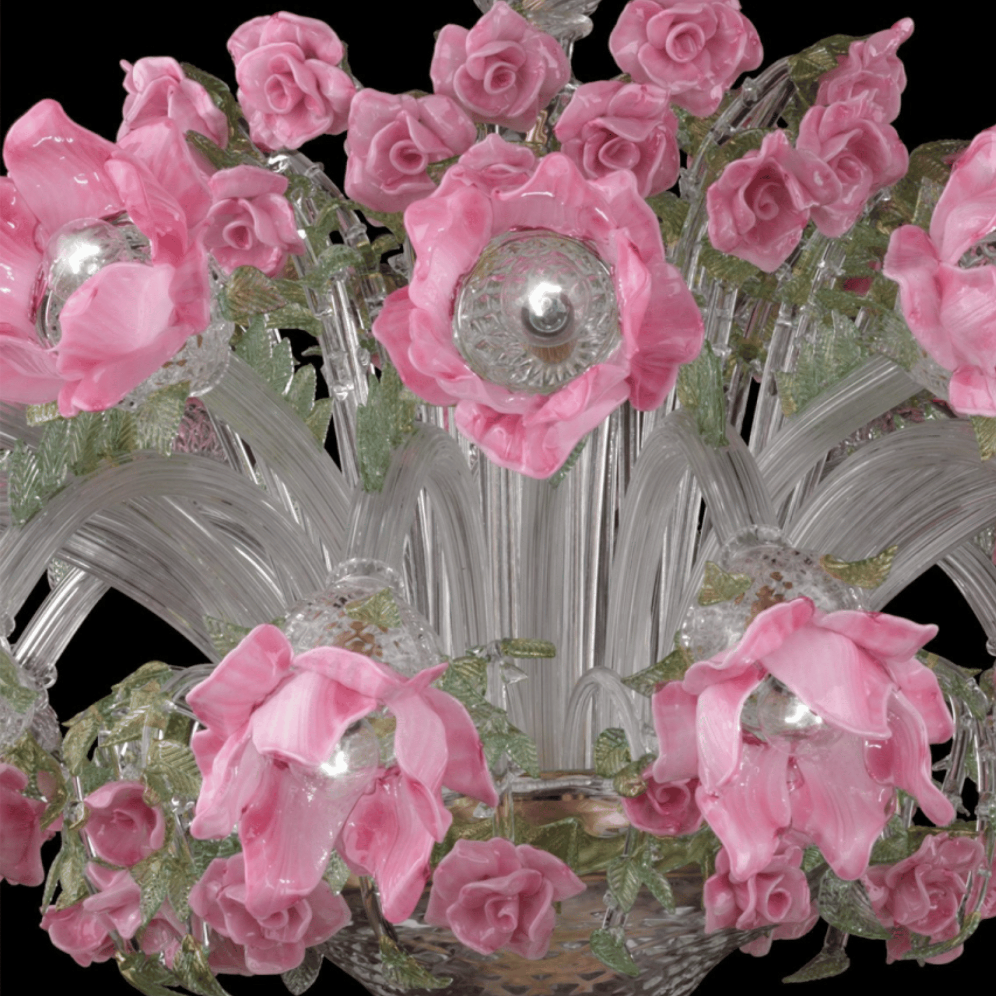 Murano glass chandelier(Rose Rosa)
