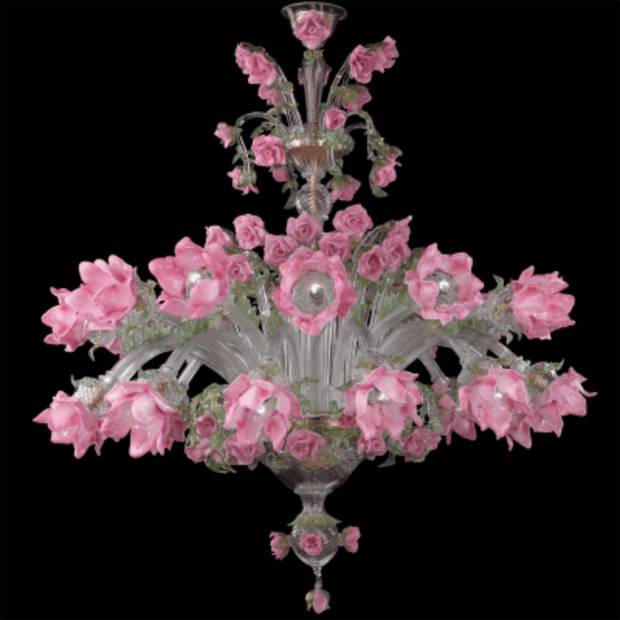 Murano glass chandelier(Rose Rosa)