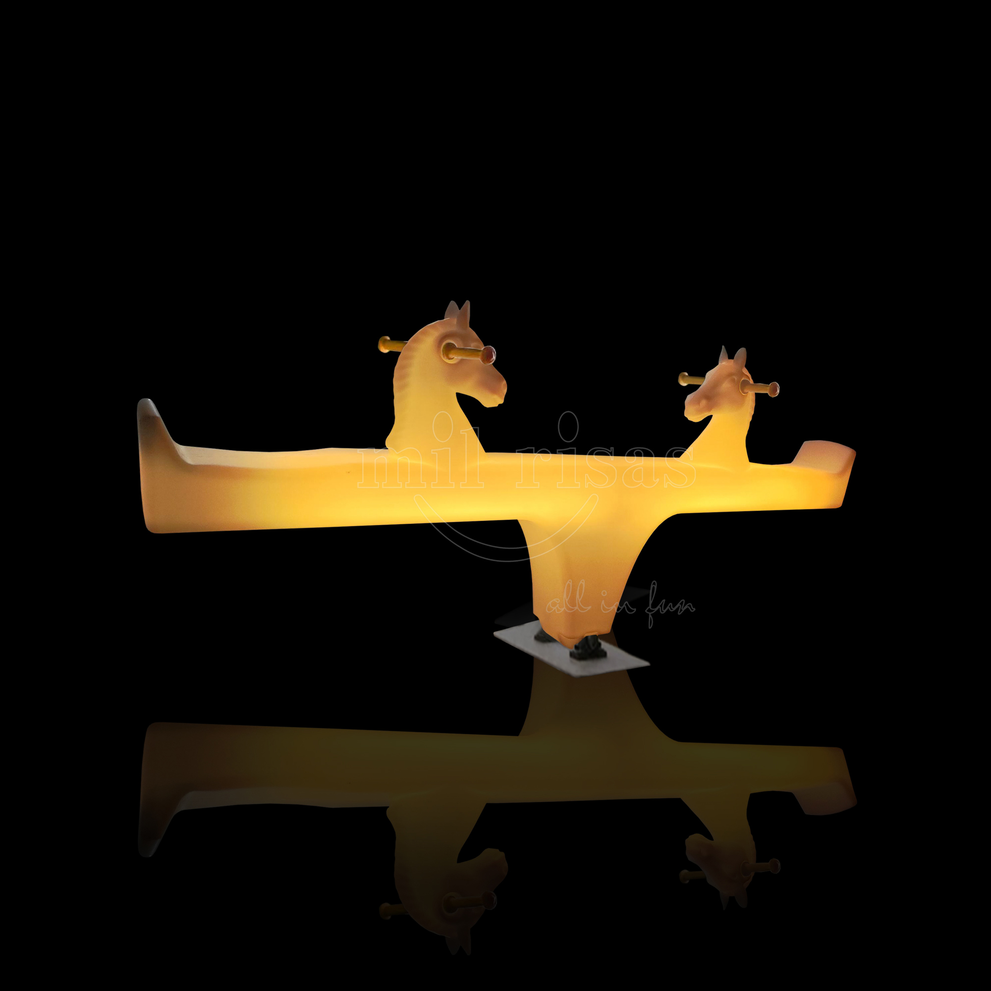 Horse Head Square Armrest Glowing Seesaws For Wholesale