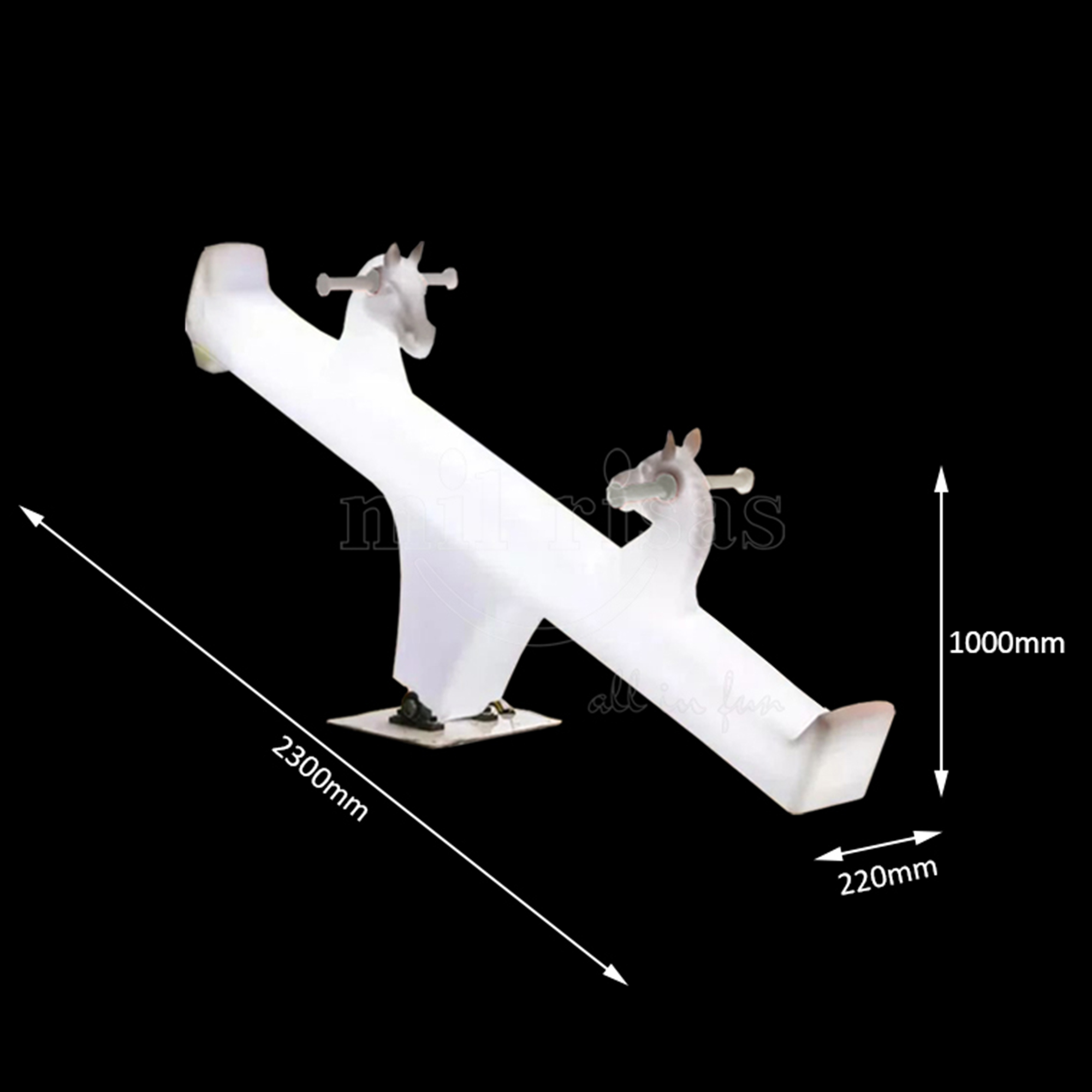 Horse Head Square Armrest Glowing Seesaws For Wholesale