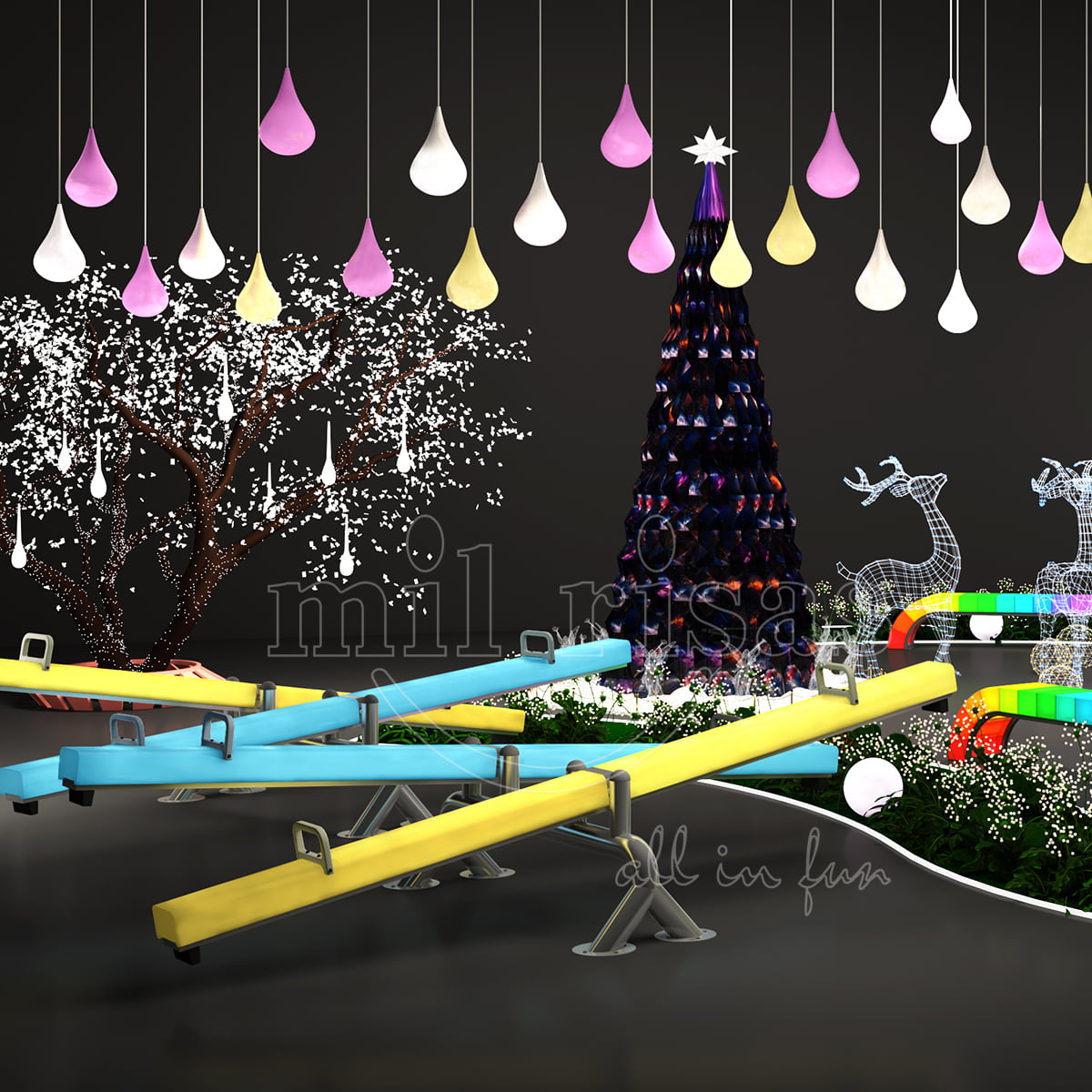 Twin LED Seesaw 4 M For Sale To Project And Event