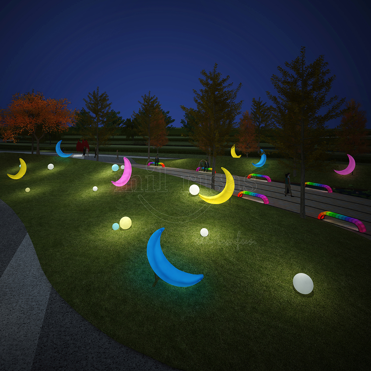 LED Half Moon Swings Chair