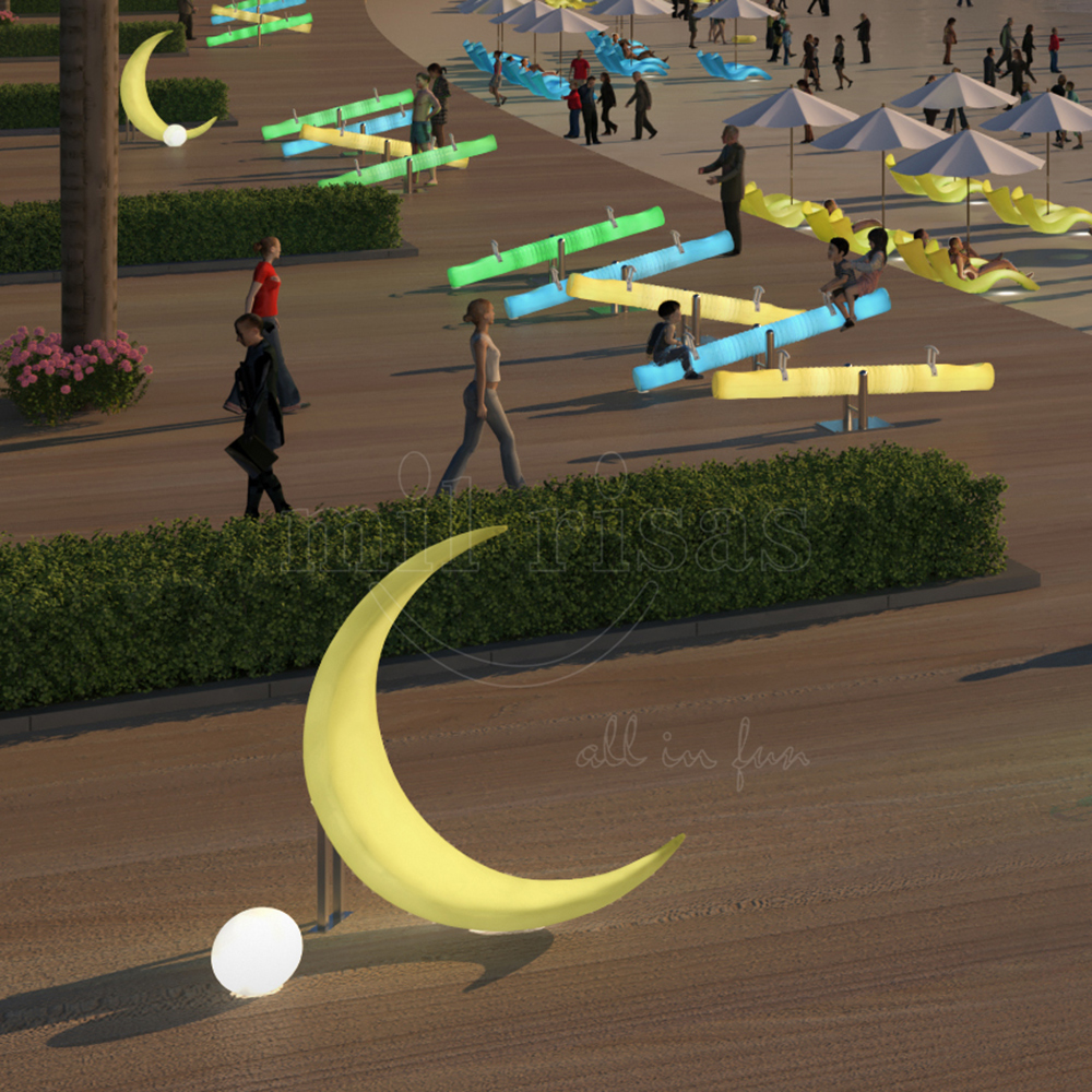 Outdoor LED Moon Floor Light Hanging Chair