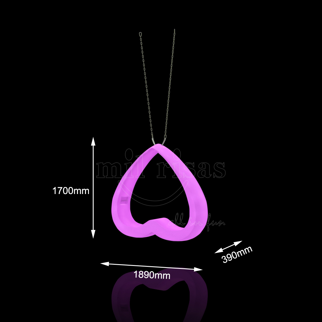 LED Double Swing Chair With Heart-shaped On Sale
