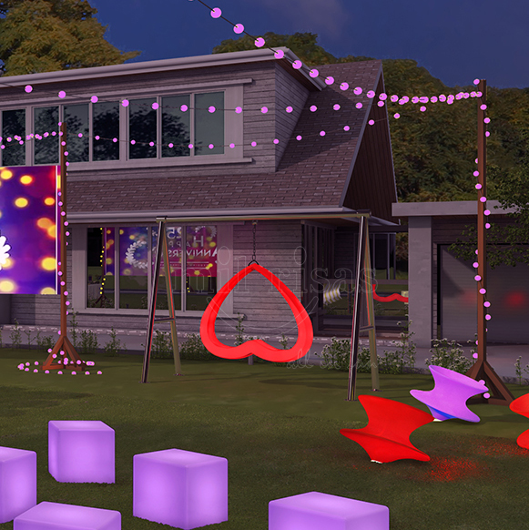 LED Double Swing Chair With Heart-shaped On Sale