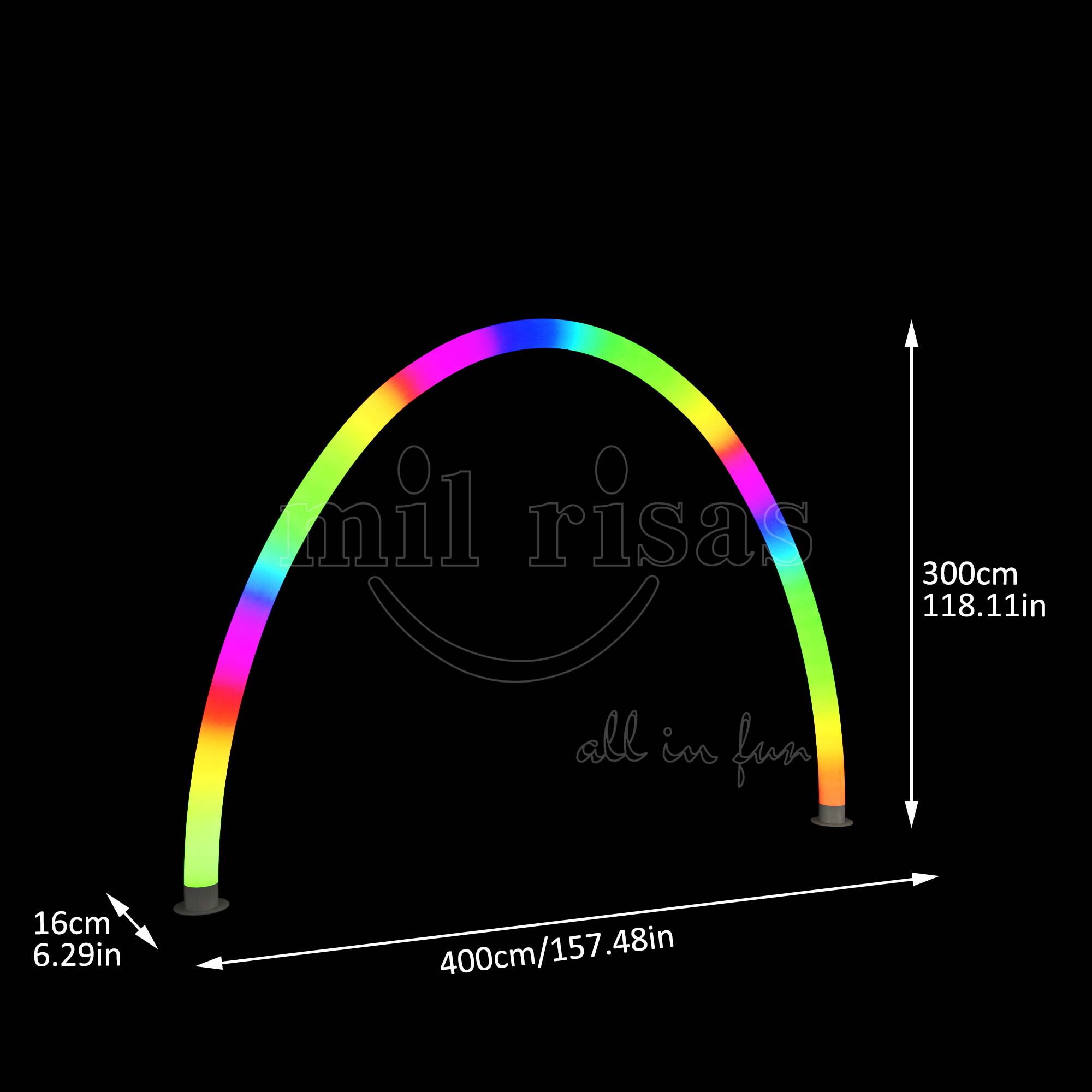 Rainbow Arch with RGB Lighting