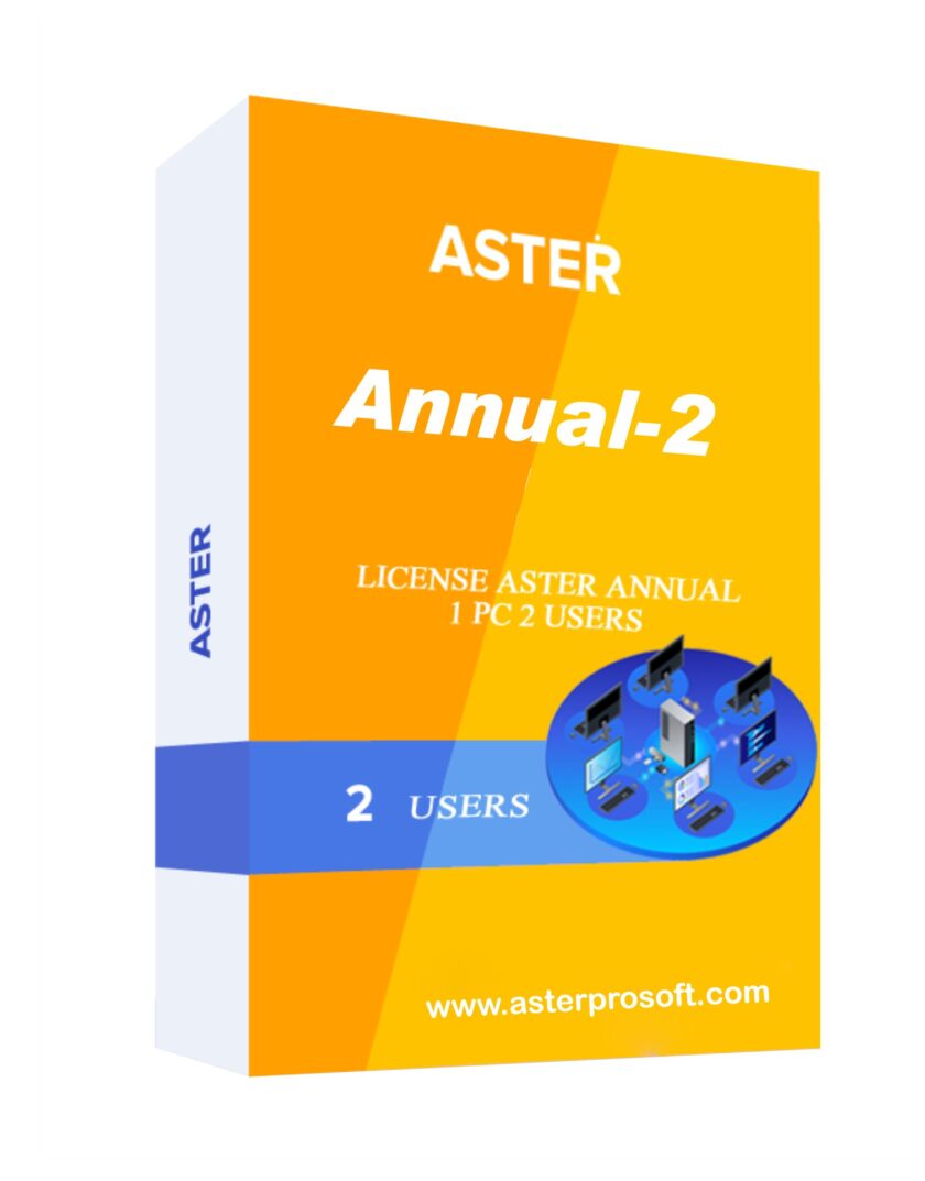 ASTER Annual 2 Workplaces, MS Windows 7/8/10/11/ (2-User 1PC) Annual Subscription 1-Year (Email Delivery No CD)