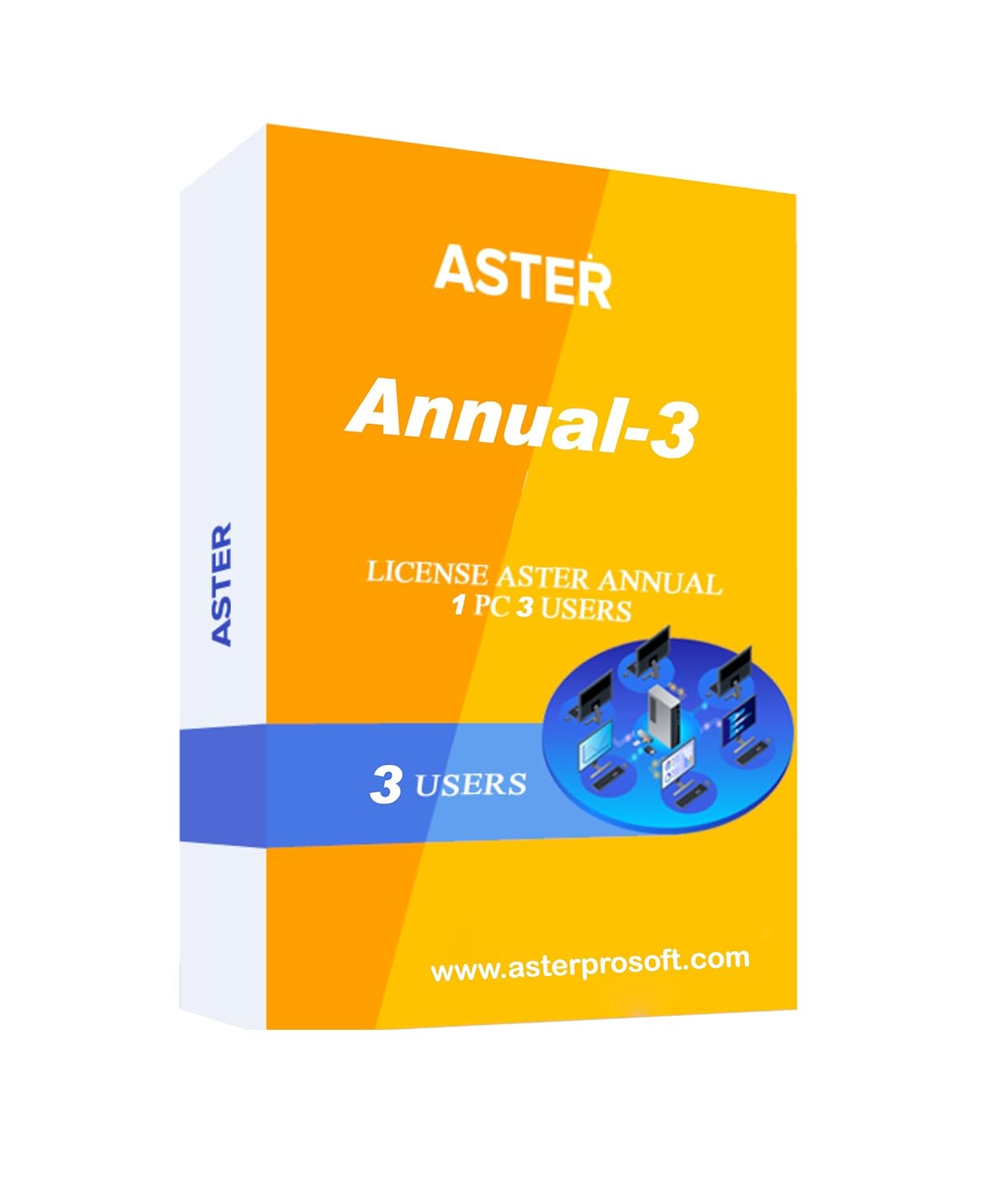 ASTER Annual 3 Workplaces, MS Windows 7/8/10/11/ (2-User 1PC) Annual Subscription 1-Year (Email Delivery No CD)