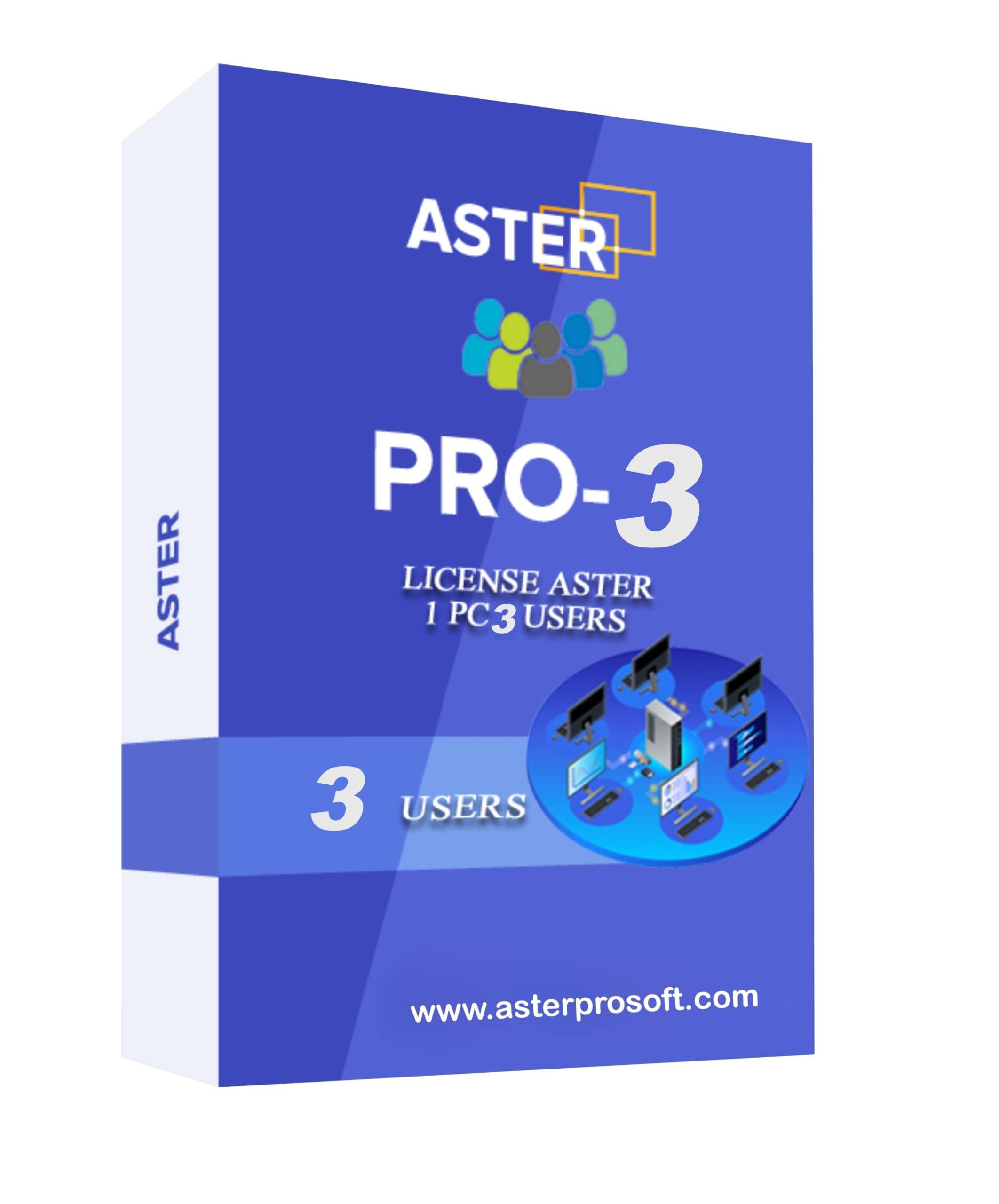 ASTER PRO-3 (3 workplaces, MS Windows 7/8/10/11/Server 2016/Server 2019, lifetime license) (Email Delivery No CD)