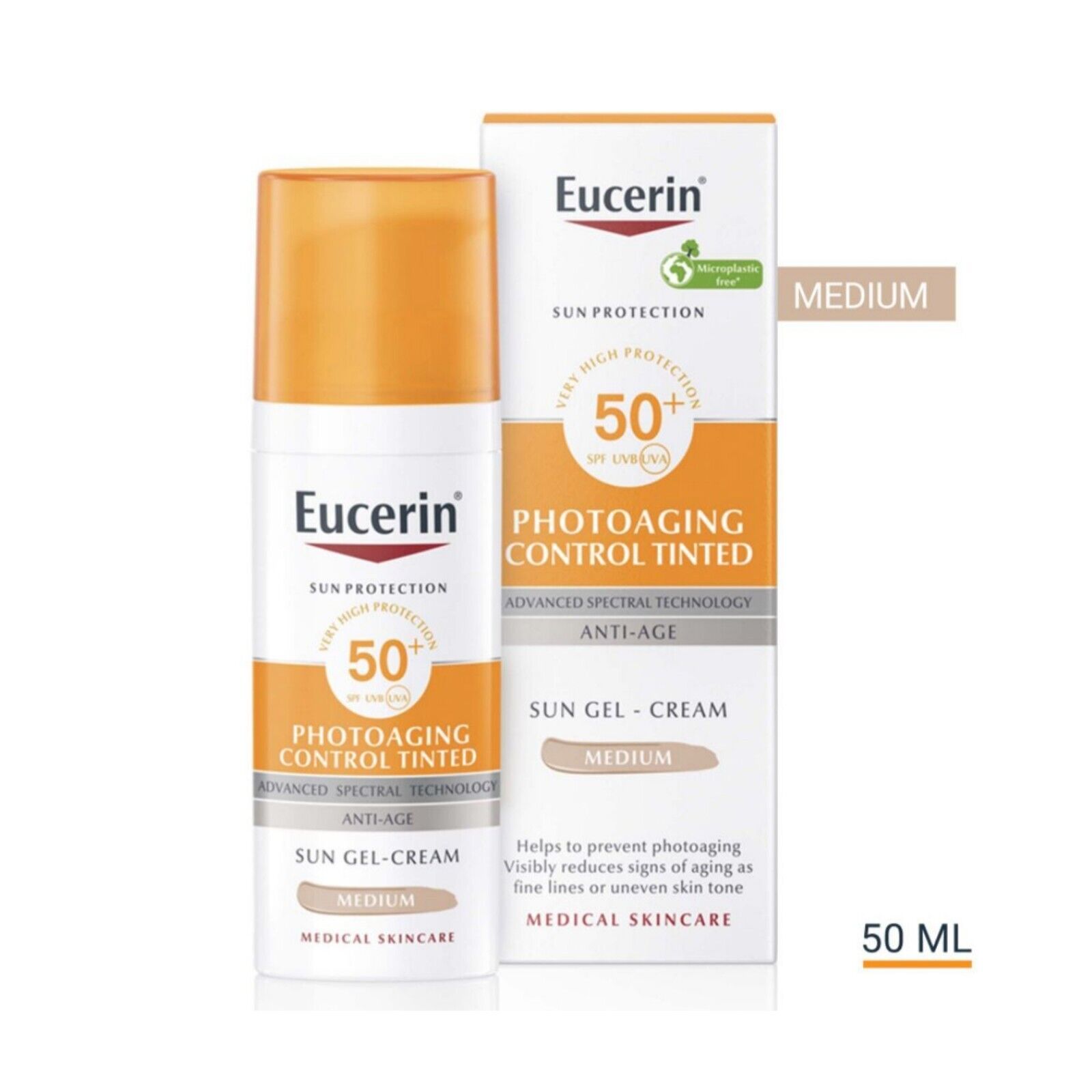 Eucerin Sun Protection Photoaging Control Tinted Medium Gel-Cream SPF50+ 50ml