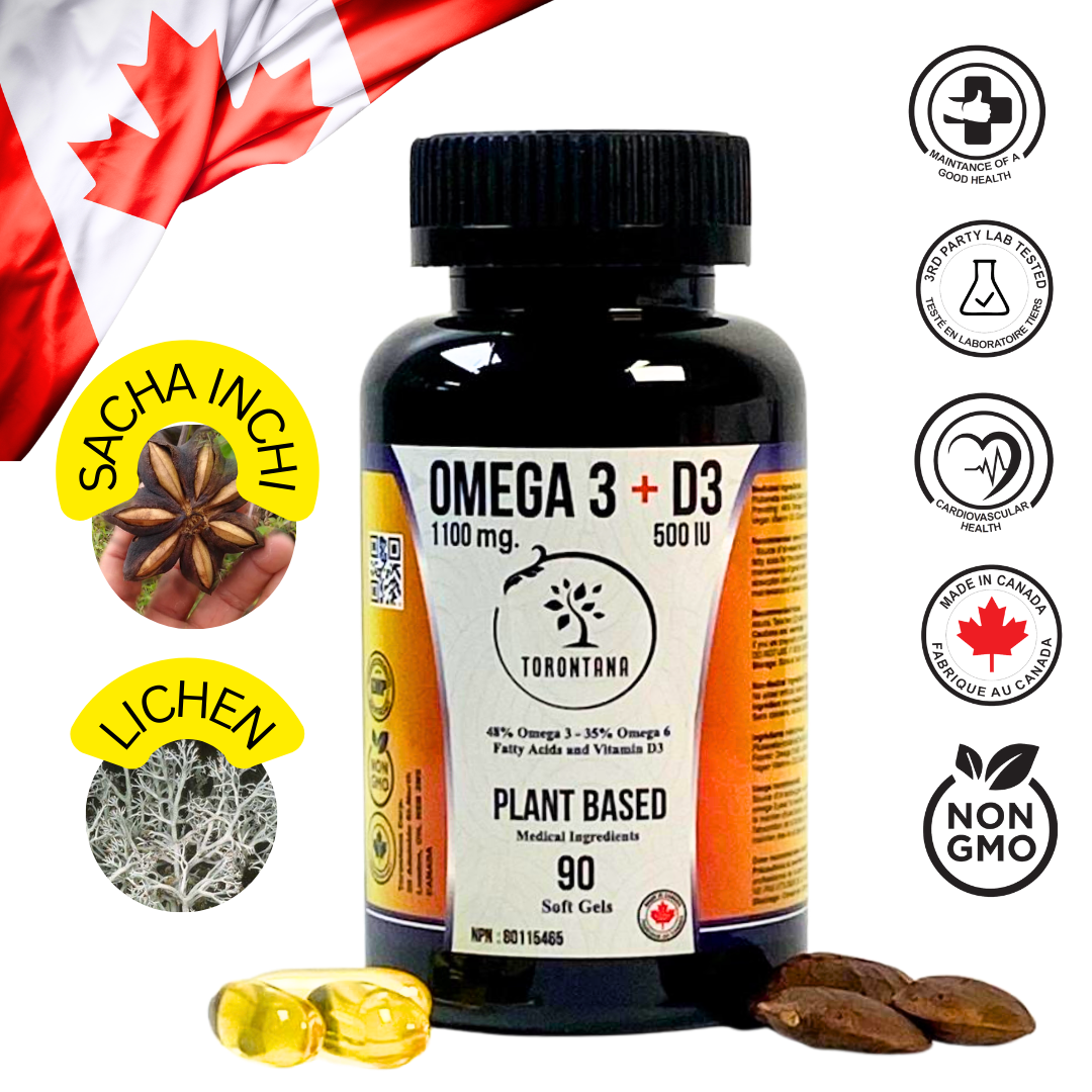Plant Based Omega 3 ALA + Vitamin D3 Soft Gels