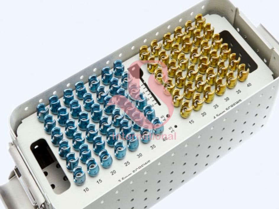 Pedicle Spine Screws with Orthopedic Spine Rods & Screw Cap Set – Complete Tray System