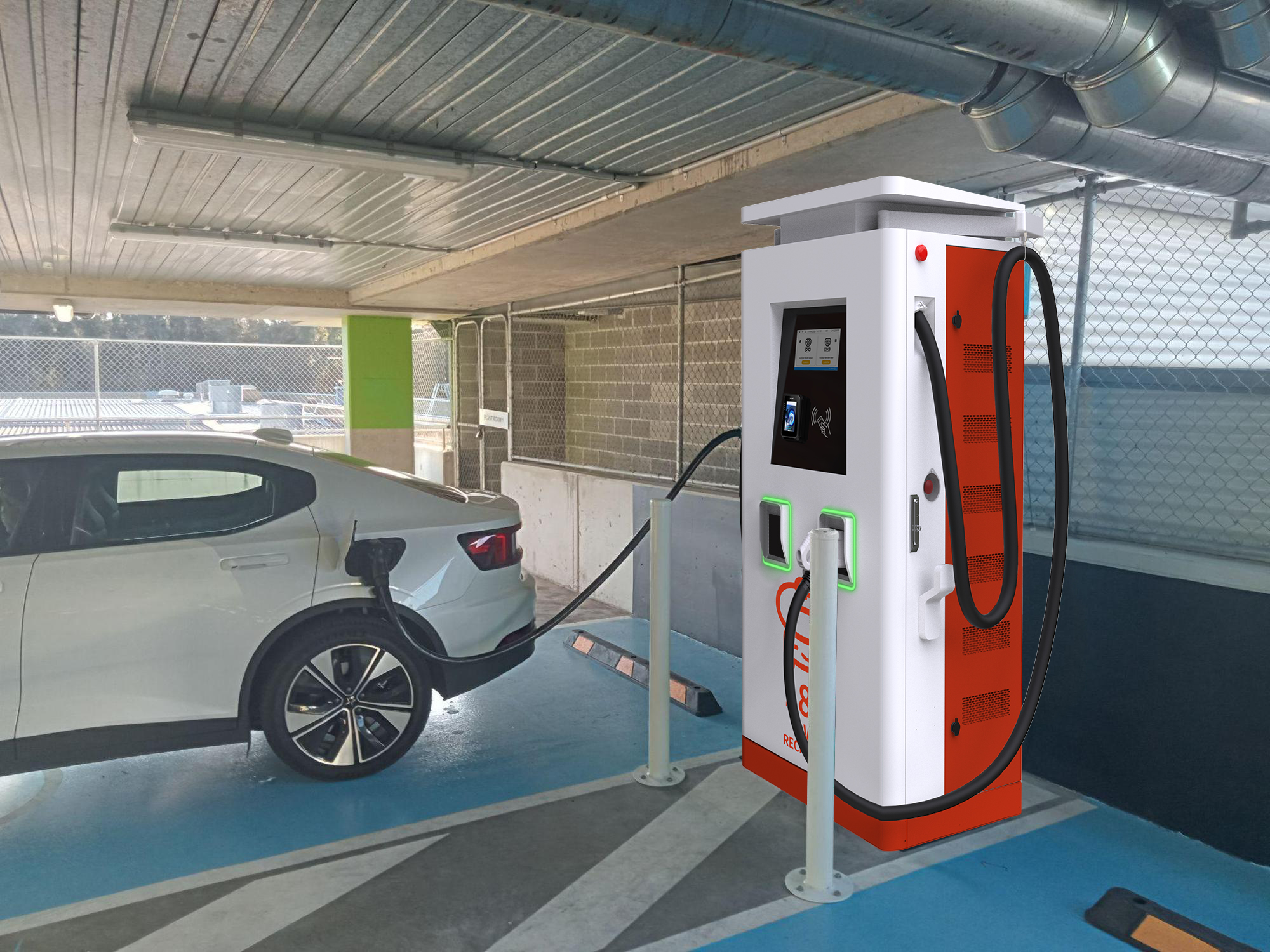 QSTEV-AI-BL1D Fast DC charging (120 to 240kW) Double Gun with balancing cable system