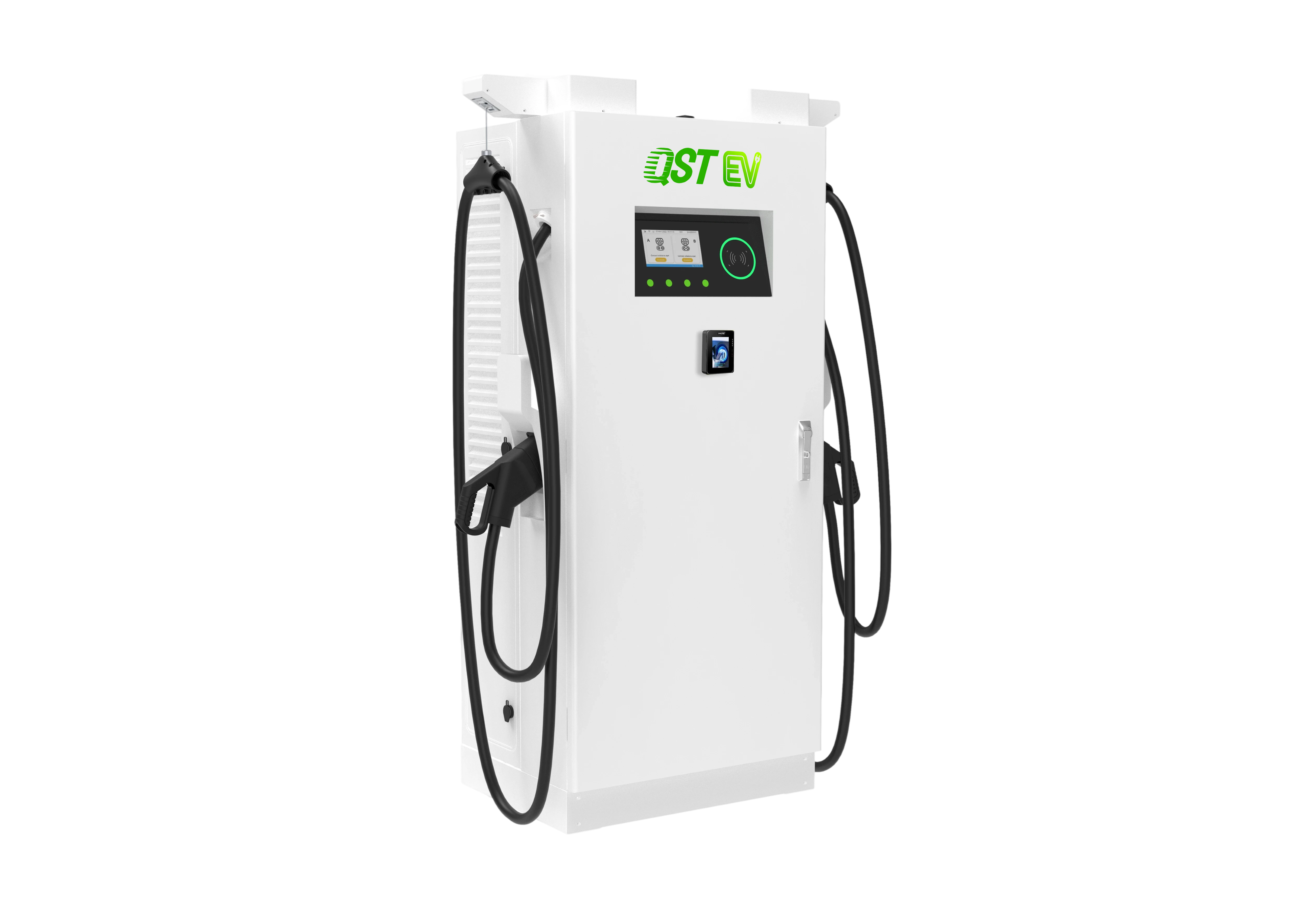 QSTEV-AI-DCBLK Fast DC charging (120 to 240kW) Double Gun with Fix balancing cable system, Safe, compact, and user-friendly