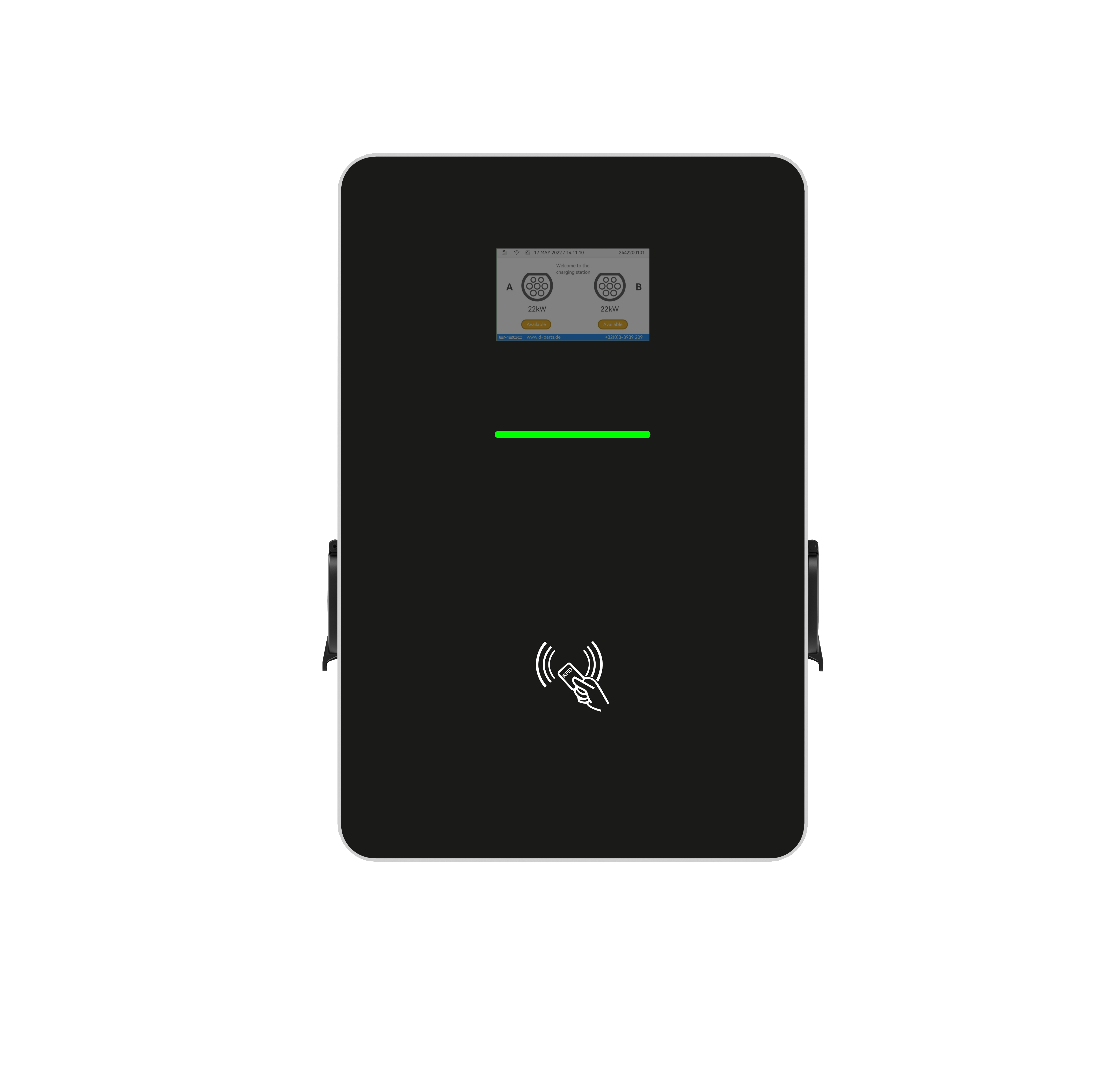 QSTEV-AI-CDDS Public Series Dual EV Charger Wallbox 14KW/22KW/44KW with Sockets Type2