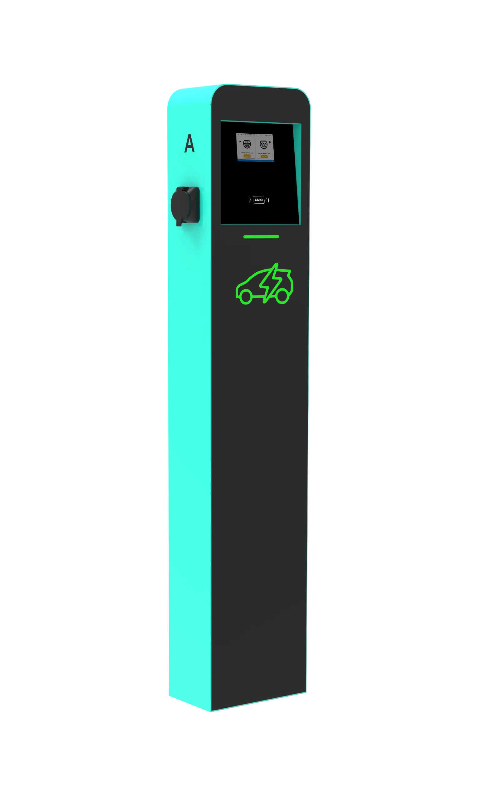 QSTEV-AI-CDRDT Twin Pedestal Public Series EV AC charger
