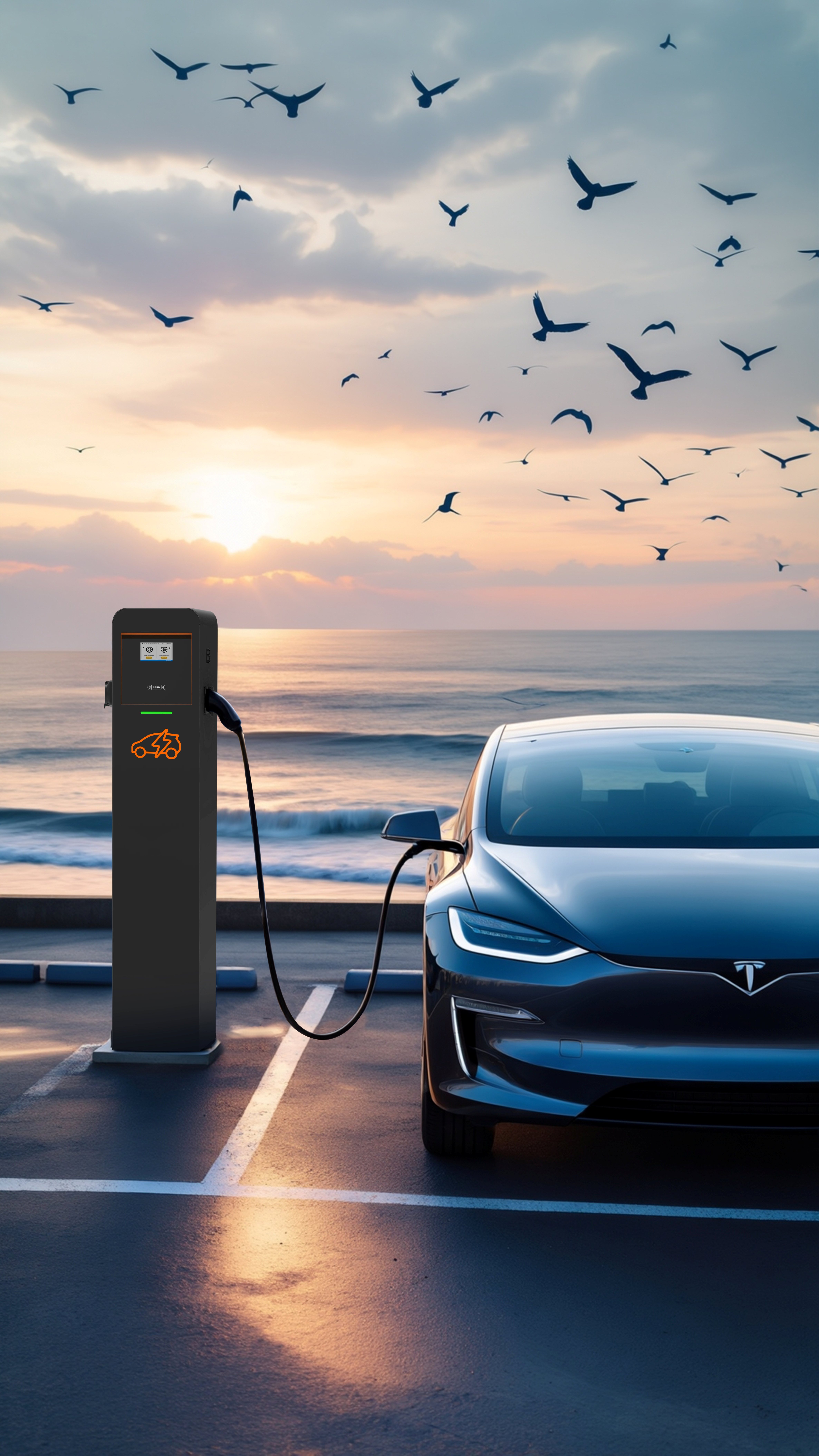 QSTEV-AI-CDRDT Twin Pedestal Public Series EV AC charger