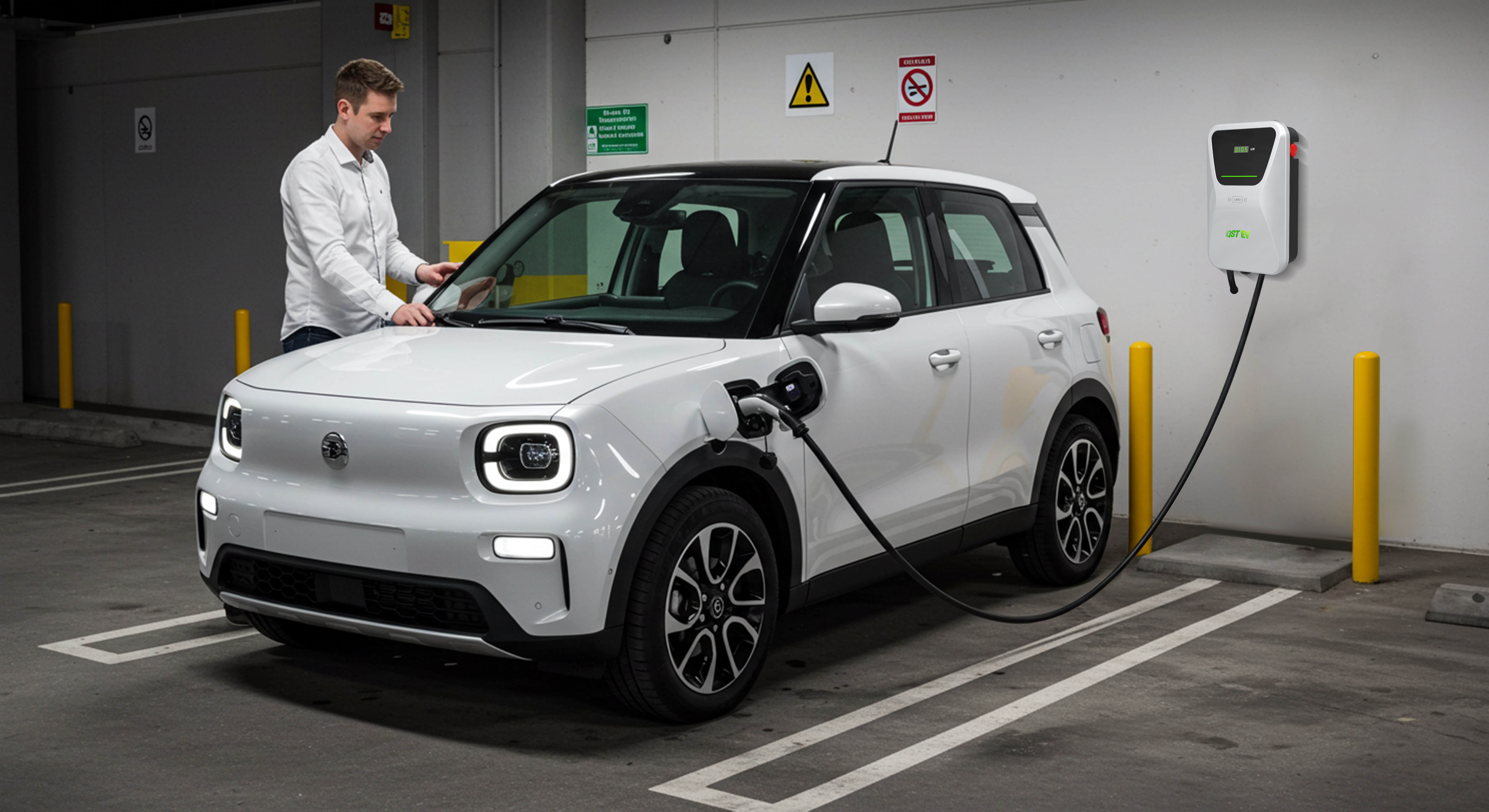 QSTEV-AI-FLS Type 2 22kW EV Home Intelligent Charging LED with DLM