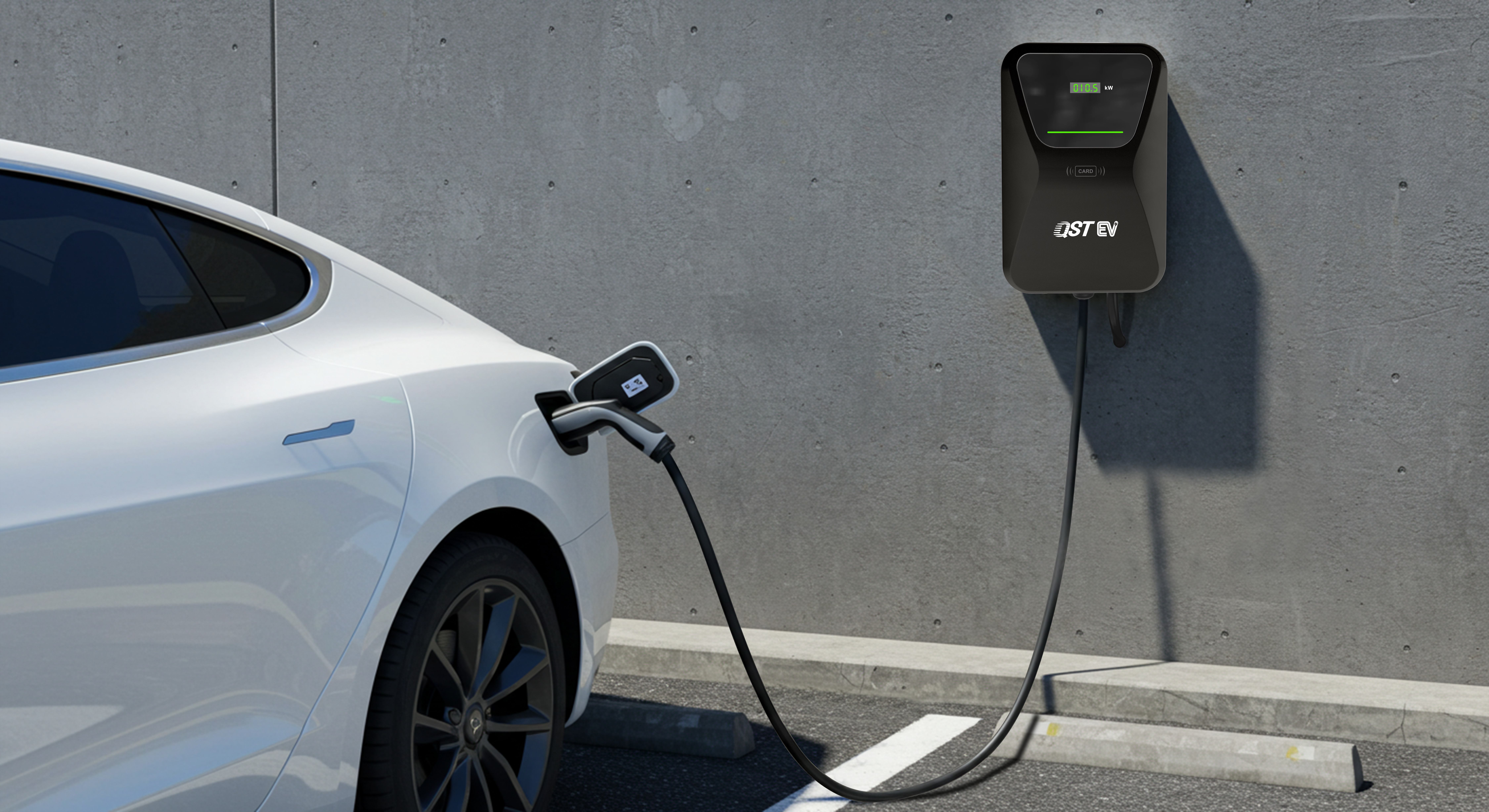 QSTEV-AI-FLS Type 2 22kW EV Home Intelligent Charging LED with DLM