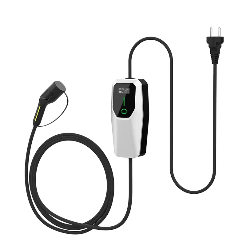 QSTEV-AI-PO: Portable 3.68 kW EV Charger with LCD Display