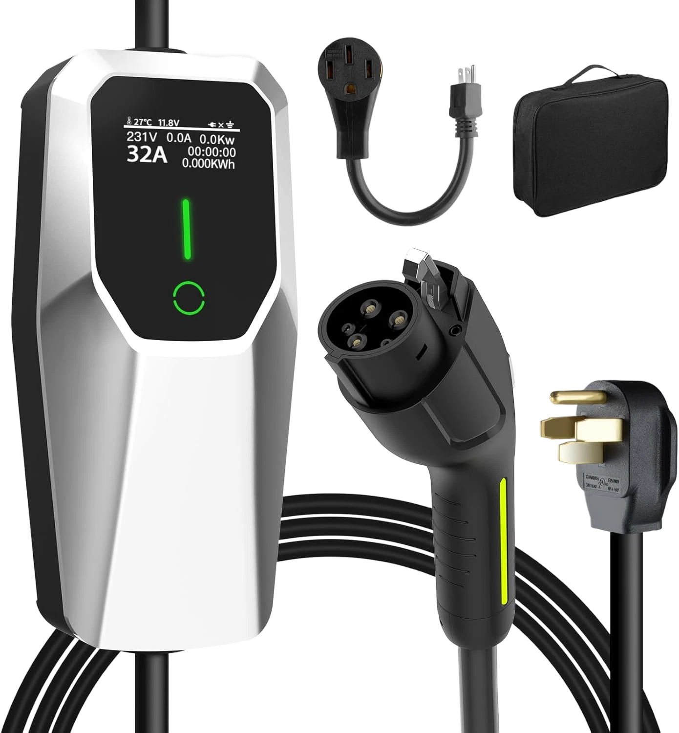 QSTEV-AI-PO-US Portable Electric Vehicle Charger Level 2 with J1772 Connector