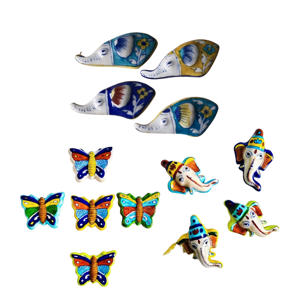 Blue Pottery Ceramic Fridge Magnets