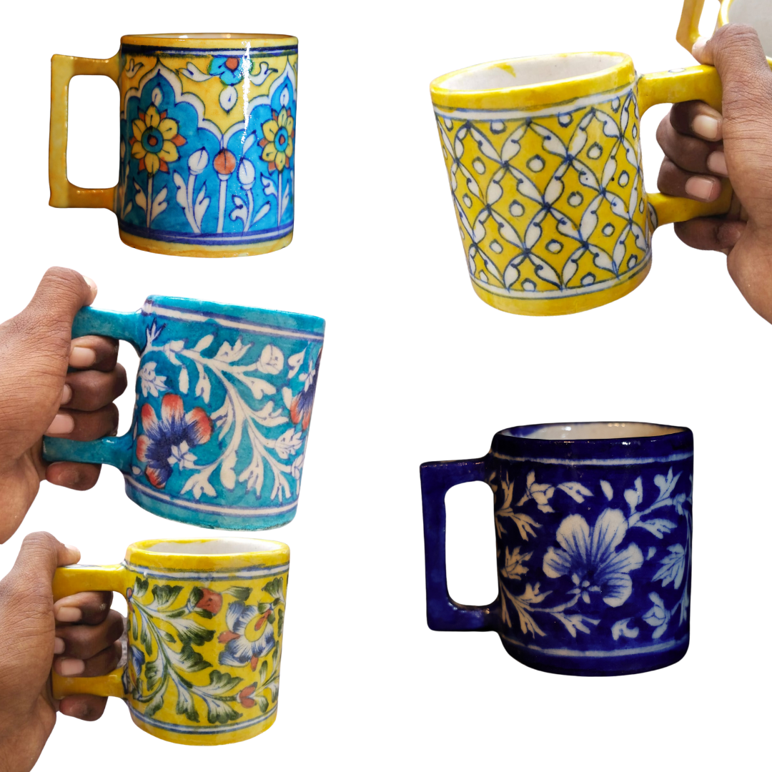 Blue Pottery Ceramic Tea/Coffee Mugs
