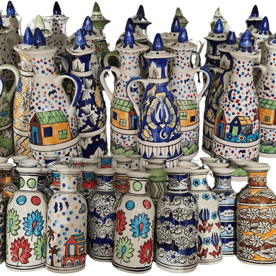 Blue Pottery Ceramic Water Jugs