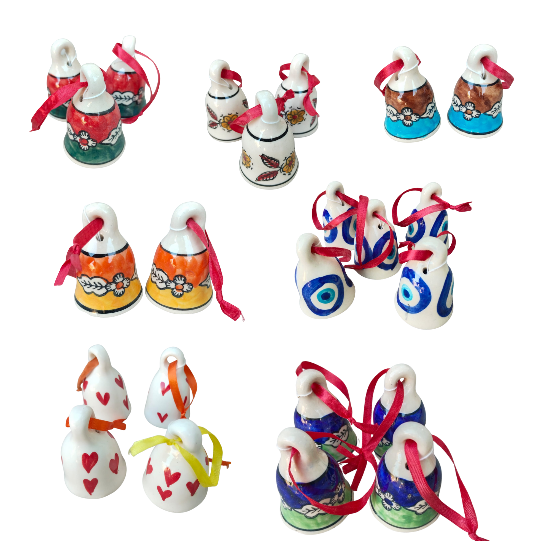 Blue Pottery Ceramic Bells