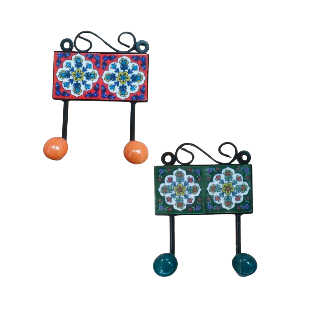 Blue Pottery Ceramic Storage Hooks