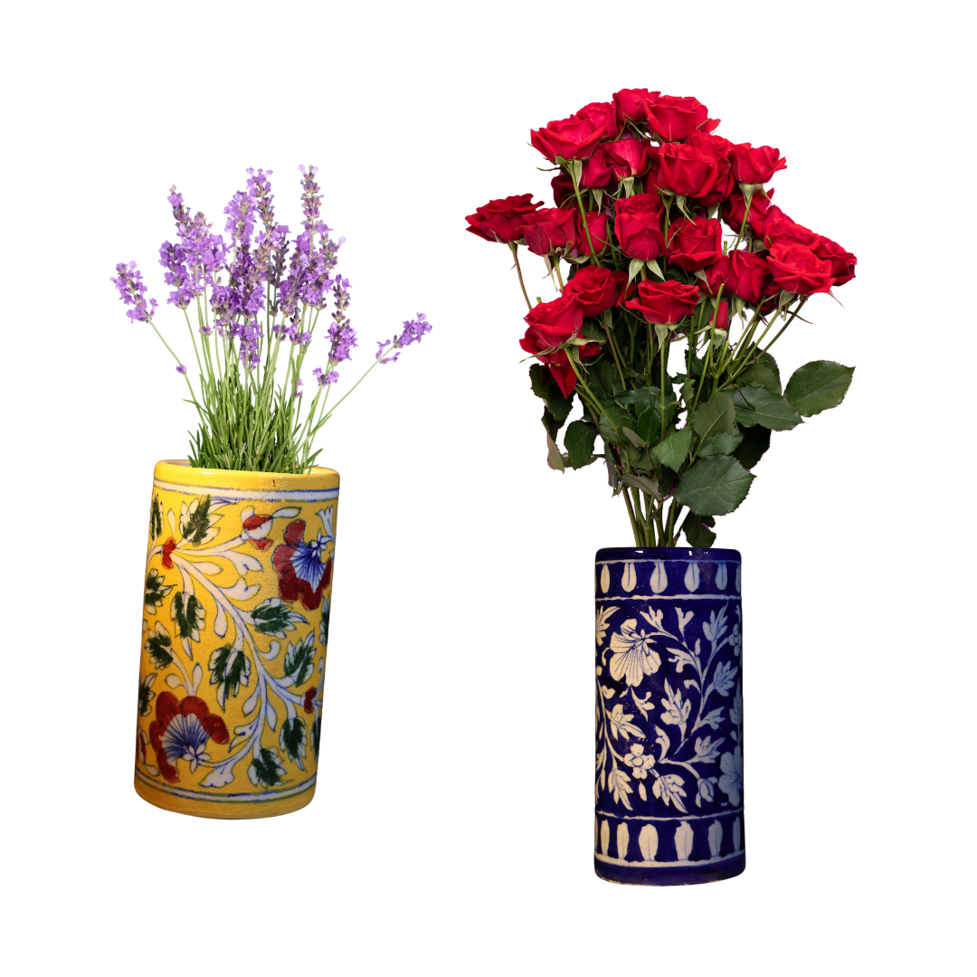 Blue Pottery Ceramic Flower Pots