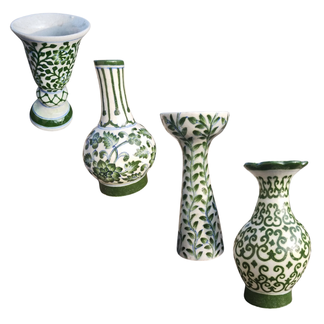 Blue Pottery Ceramic Green Designer Vases