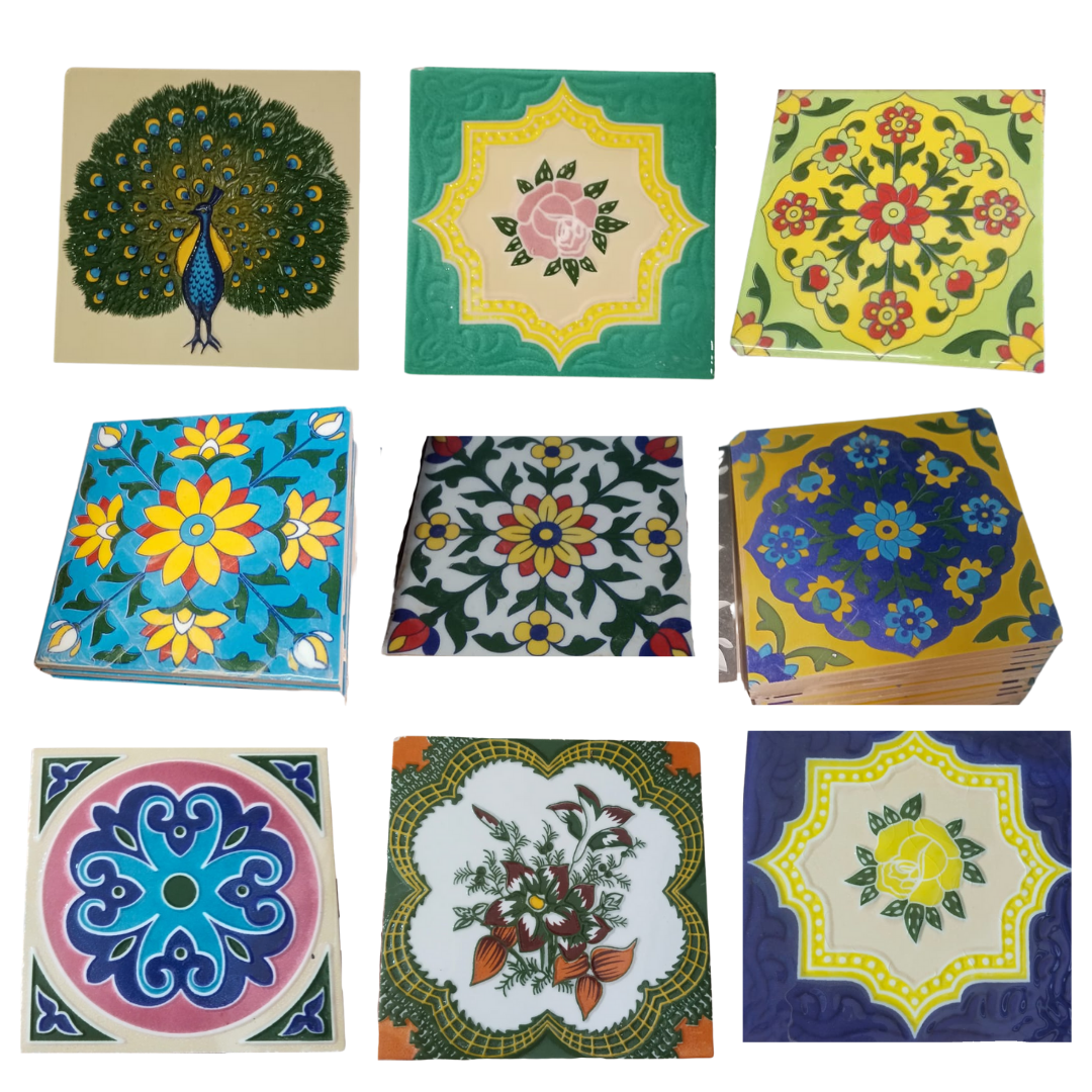 Blue Pottery Ceramic 2D & 3D Interior Exterior Wall & Floor Tiles