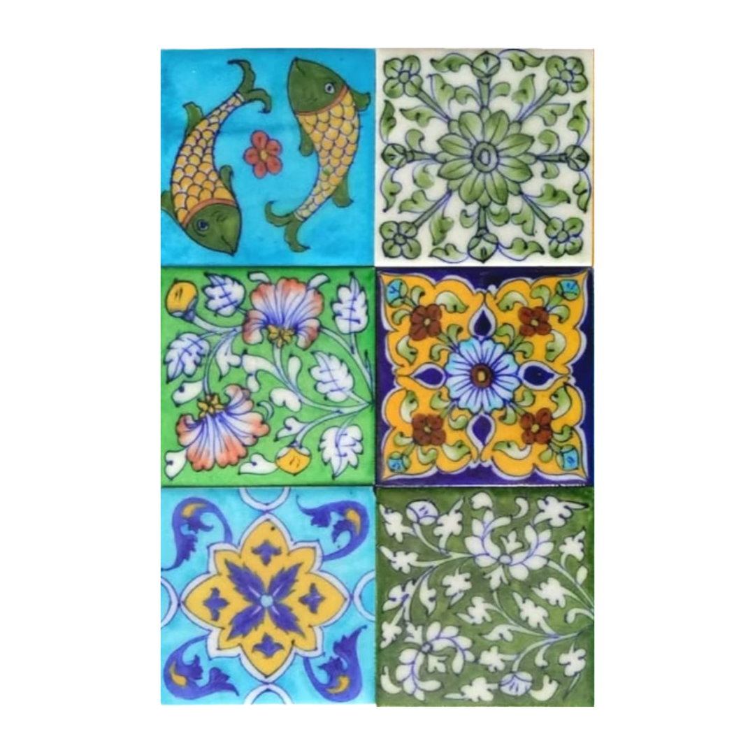 Blue Pottery Ceramic 2D & 3D Interior Exterior Wall & Floor Tiles