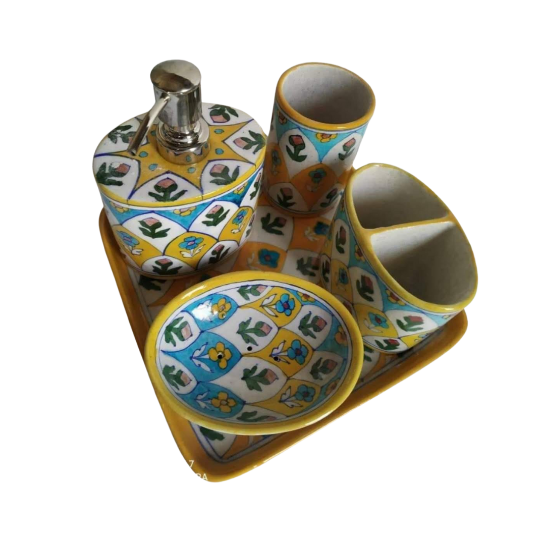Blue Pottery Ceramic Toiletry Holders