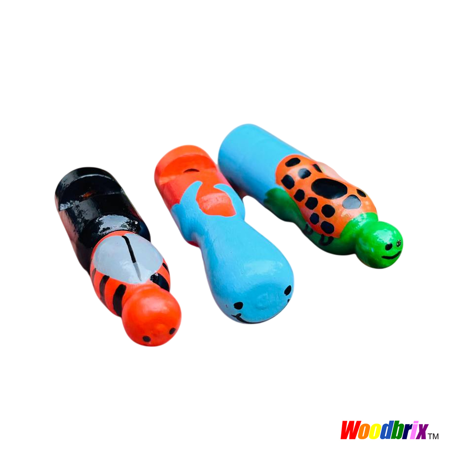 Wooden Whistle Toy - Set of 03 – Natural, Safe & Fun Musical Playtime