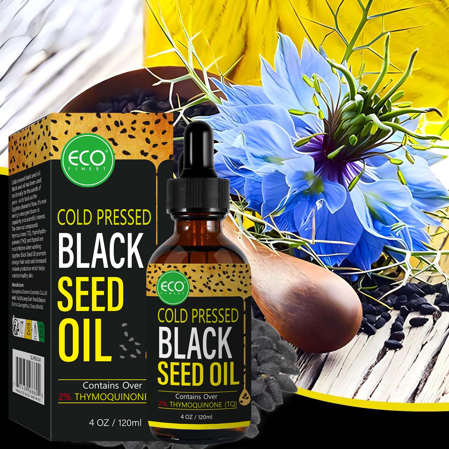 Private Label 100% Natural Organic Premium Cold-Pressed Liquid Essential Oil Pure Black Seed Oil -916040