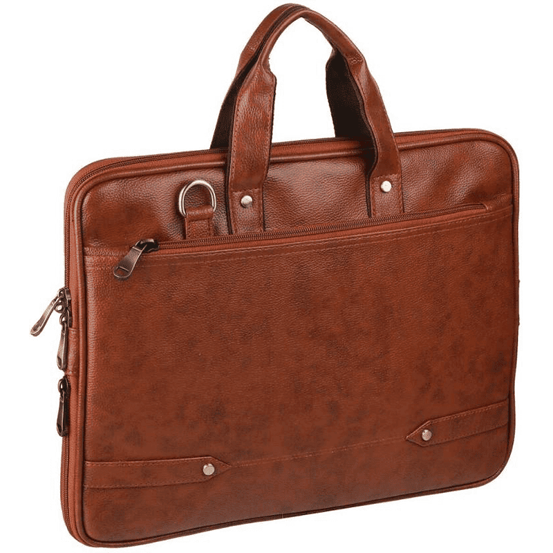 Unisex Faux Leather Premium Zipper Casual Laptop Bag