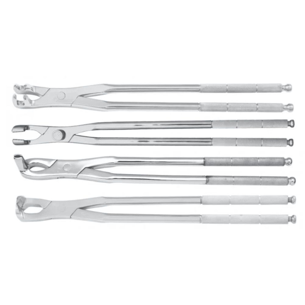 4-Piece Equine Molar Horse Dental Tooth Extraction Forceps Veterinary Stainless Steel Set Reusable